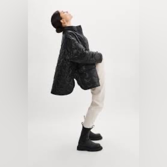 Lamarque Beruka Quilted Leather Jacket Coat Free People - Picture 15 of 17